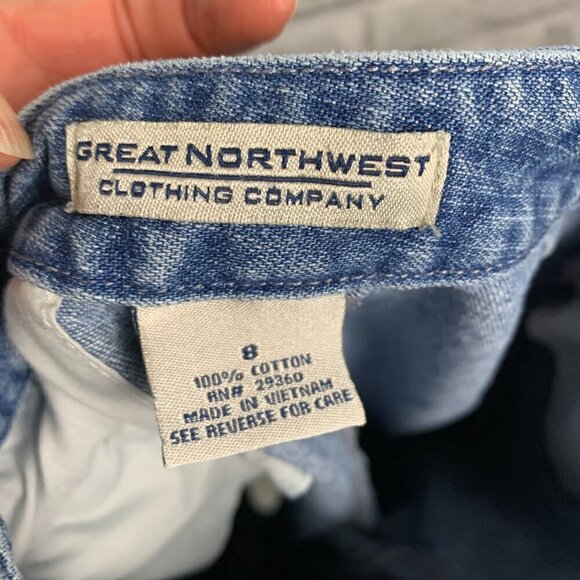 Vintage 90s Great Northwest Clothing Company Drawstring High Rise Denim Capris - Picture 7 of 16